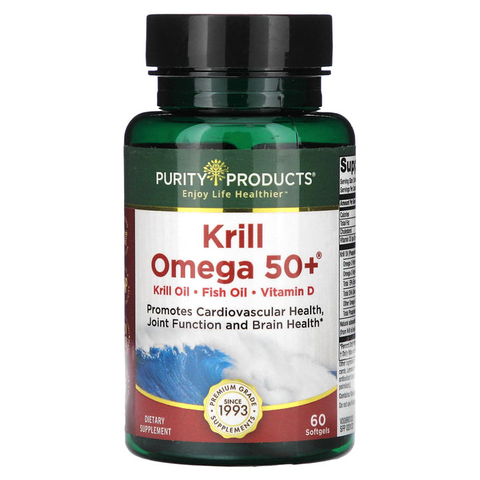 Purity Products, Krill Omega 50+, 60 Softgels