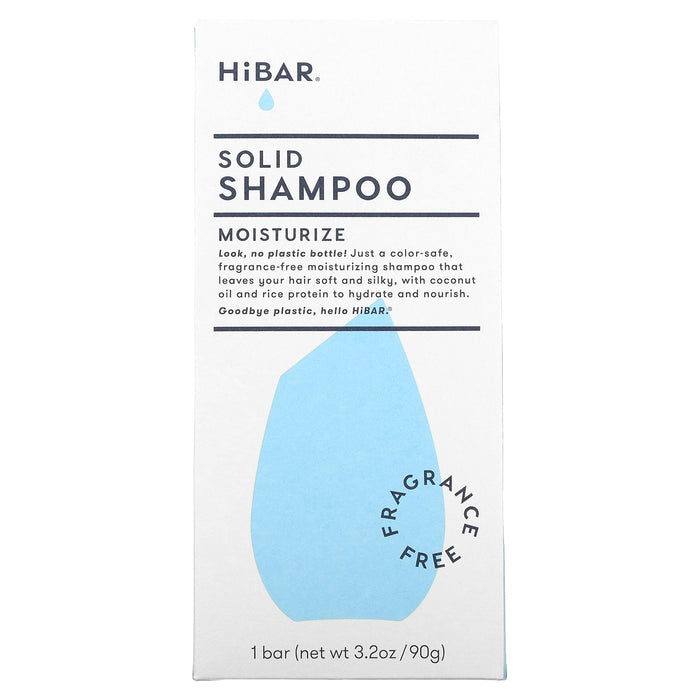 HiBAR, Solid Shampoo, Moisturize, 1 Bar, 3.2 oz (90 g)