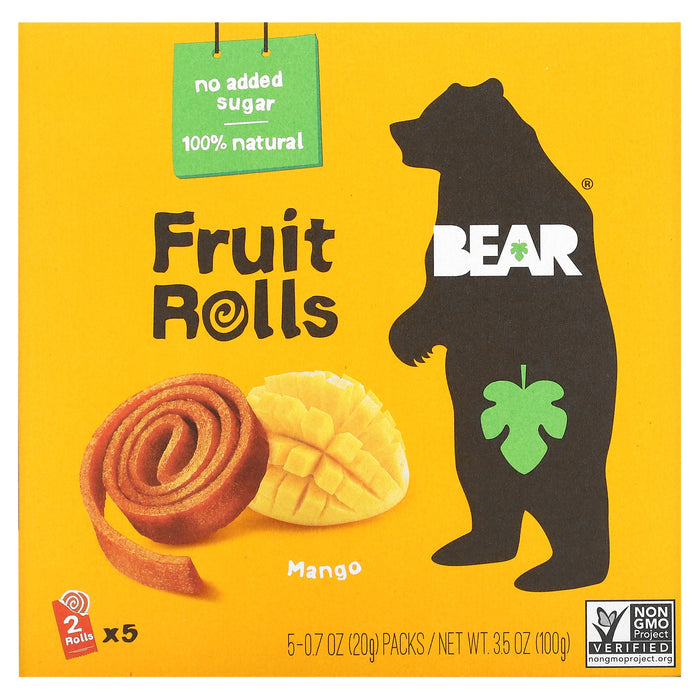 Bear, Fruit Rolls, Apple, 5 Packs, 0.7 oz (20 g) Each