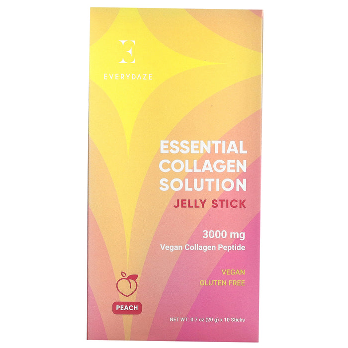 Everydaze, Essential Collagen Solution Jelly Stick, Green Grape, 3,000 mg, 10 Sticks, 0.7 oz (20 g) Each