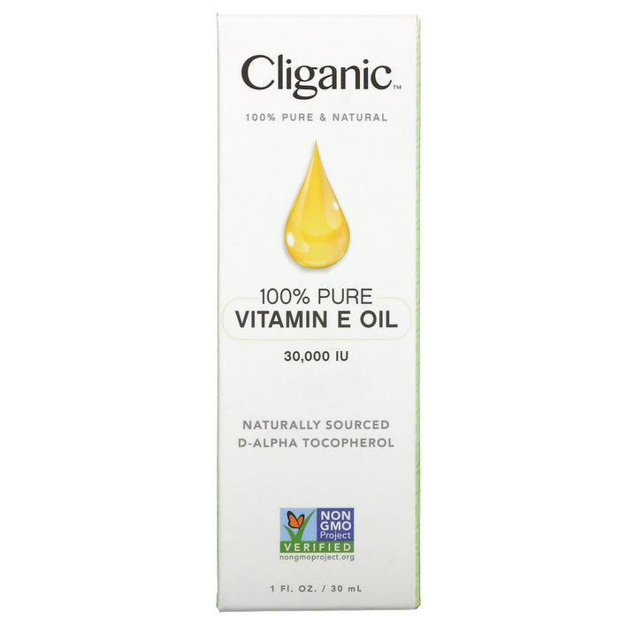Cliganic, 100% Pure & Natural Vitamin E Oil, 30,000 IU, 1 fl oz (30 ml)