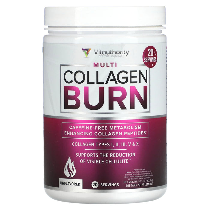 Vitauthority, Multi Collagen Burn, Unflavored, 5.73 oz (162.4 g)