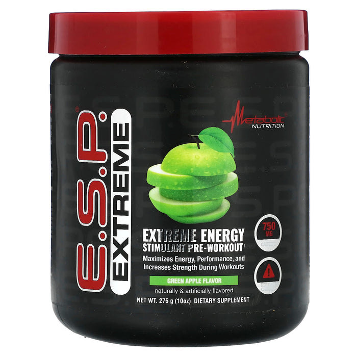 Metabolic Nutrition, E.S.P. Extreme Energy Stimulant Pre-Workout, Blue Raspberry, 10 oz (275 g)