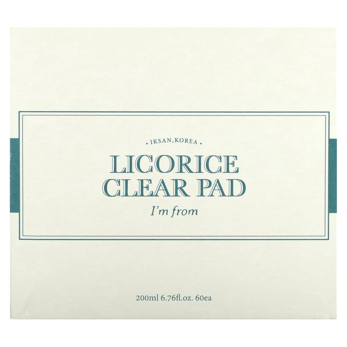 I'm From, Licorice Clear Pad, 60 Pads, 6.76 fl oz (200 ml)