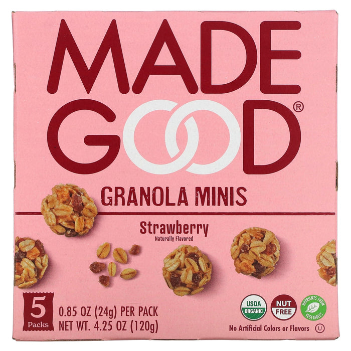 MadeGood, Granola Minis, Chocolate Chip, 5 Packs, 0.85 oz (24 g) Each