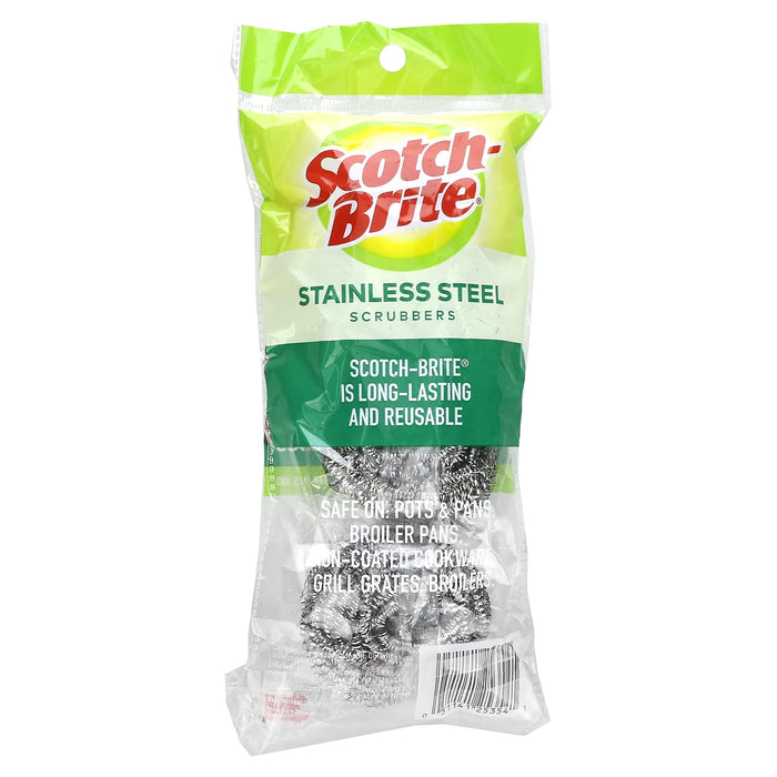 Scotch-Brite, Stainless Steel Scrubbers, 3 Scrubbers