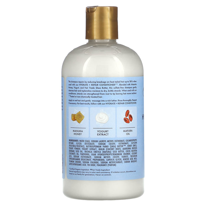 SheaMoisture, Manuka Honey & Yogurt, Hydrate + Repair Shampoo with Mafura & Baobab Oils, 13 fl oz (384 ml)