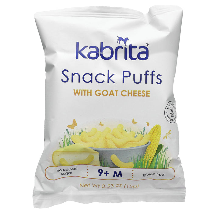 Kabrita, Snack Puffs, 9+M, with Goat Cheese, 6 Packs, 0.53 oz (15 g) Each