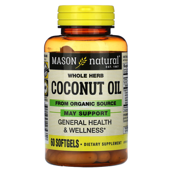 Mason Natural, Whole Herb Coconut Oil, 60 Softgels