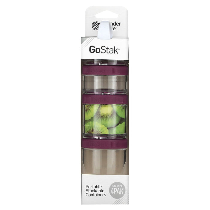 GoStak 4 Piece Starter Containers Blender Bottles Plum Purple