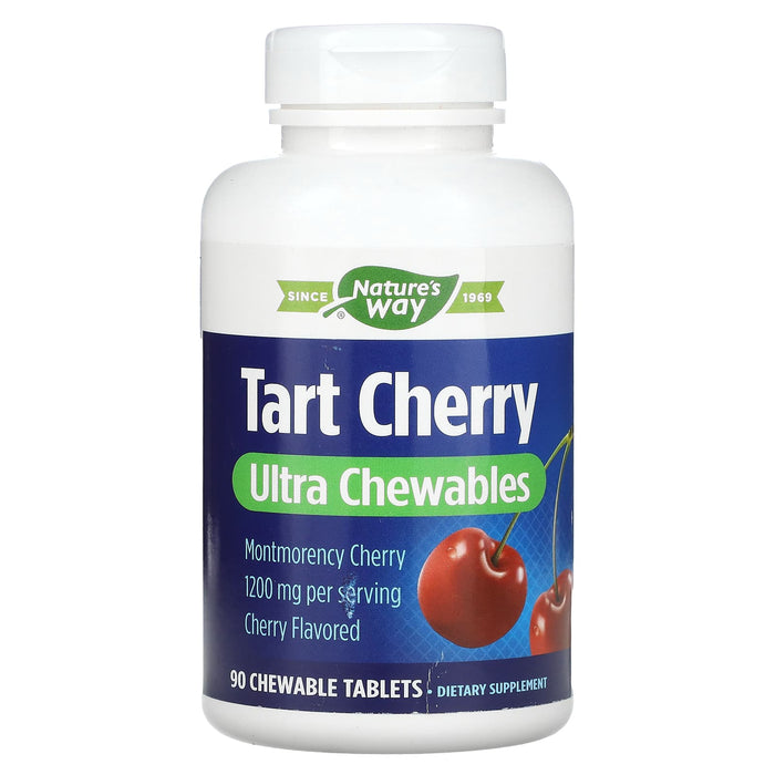 Nature's Way, Tart Cherry, Ultra Chewable, Cherry, 400 mg, 90 Chewable Tablets
