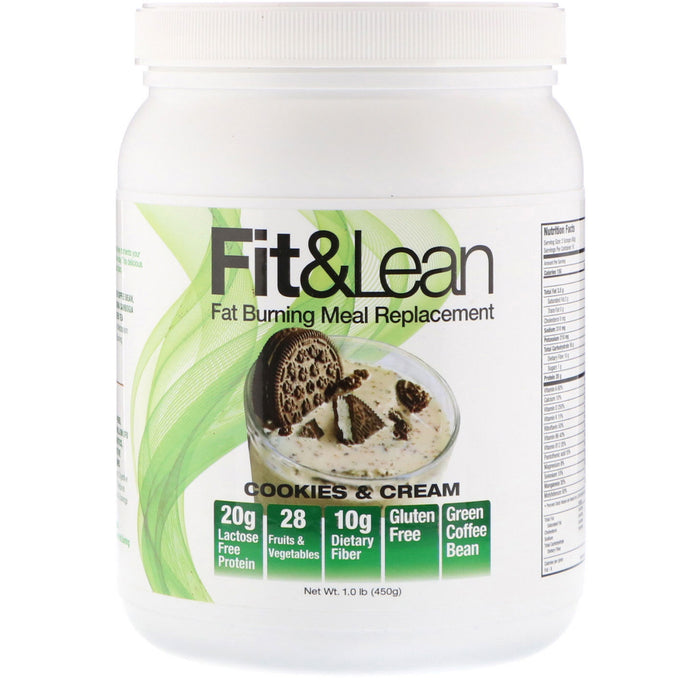Fit & Lean, Fat Burning Meal Replacement, Vanilla Ice Cream, 0.97 lb (440 g)