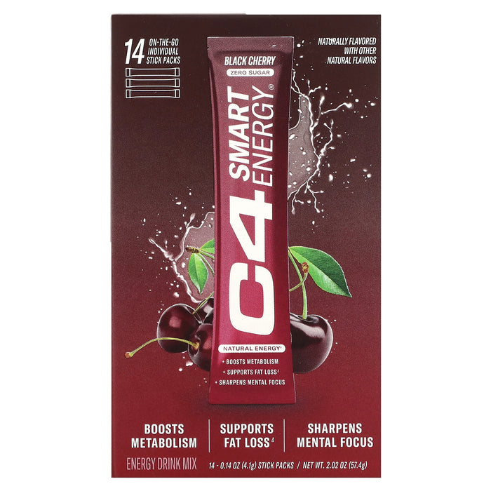 Cellucor, C4, Smart Energy, Black Cherry, 14 Stick Packs, 0.14 oz (4.1 g) Each