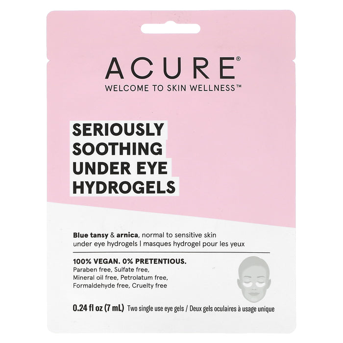 ACURE, Seriously Soothing Under Eye Hydrogels, Two Single Use Eye Gels, 0.24 fl oz (7 ml)