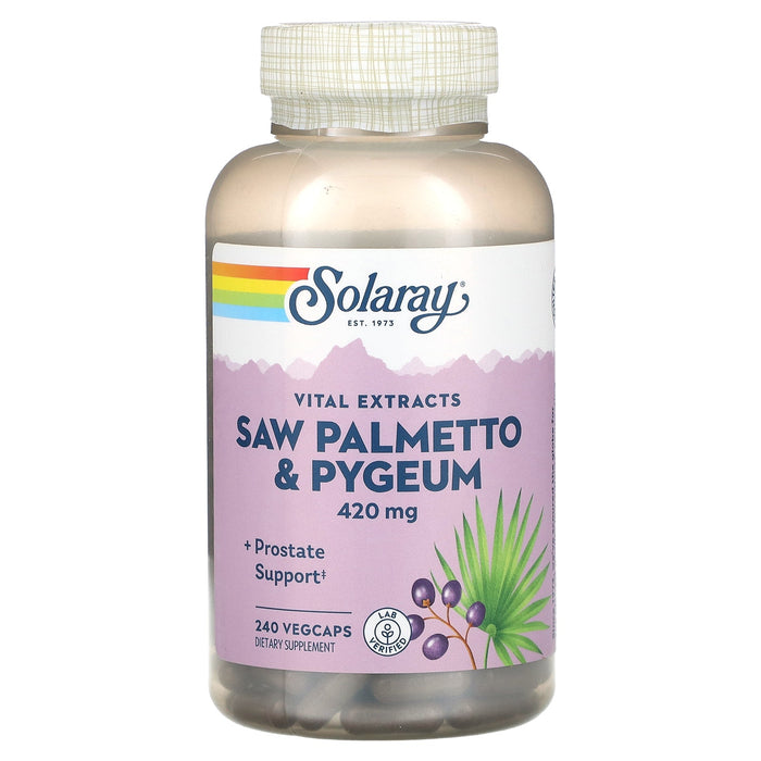 Solaray, Vital Extracts, Saw Palmetto & Pygeum, 420 mg, 240 VegCaps