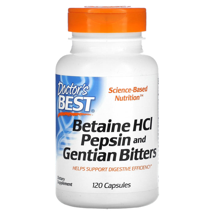 Doctor's Best, Betaine HCL, Pepsin and Gentian Bitters, 360 Capsules