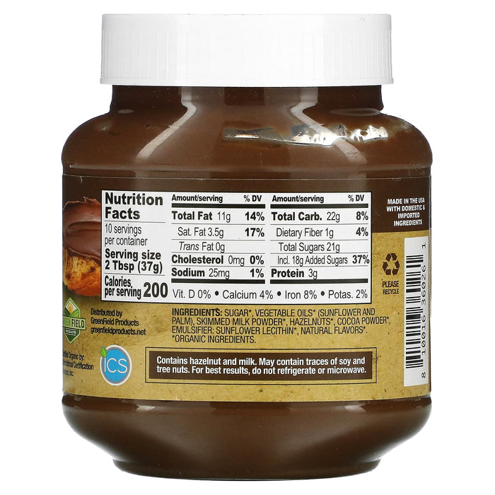 Nature's Greatest Foods, Organic Hazelnut Spread, 13 oz (369 g)