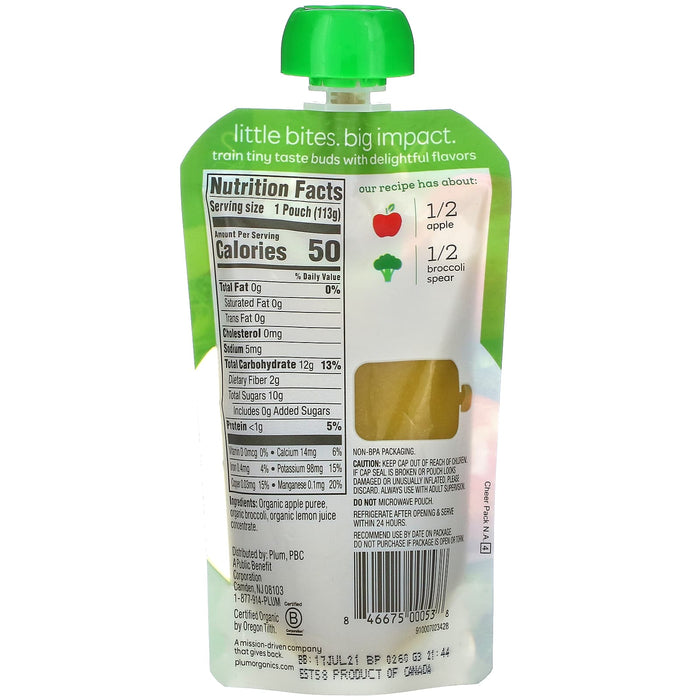 Plum Organics, Organic Baby Food, 6 Mos & Up, Apple & Broccoli, 4 oz (113 g)