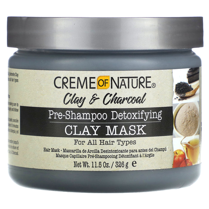 Creme Of Nature, Clay & Charcoal, Pre-Shampoo Detoxifying Clay Mask, 11.5 oz (326 g)