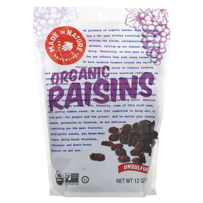 Made in Nature, Organic Raisins, 12 oz (340 g)