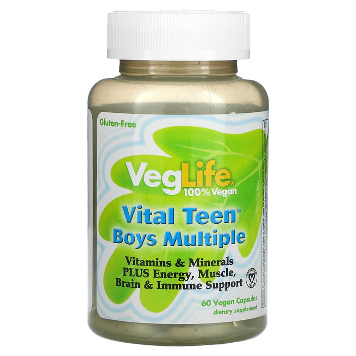 VegLife, Vital Teen Boys Multiple, 60 Vegan Capsules