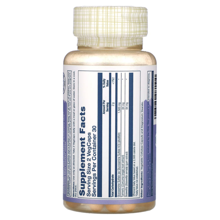 Solaray, Glucosamine Sulfate, with Turmeric & Boswellia, 750 mg, 60 Vegcaps
