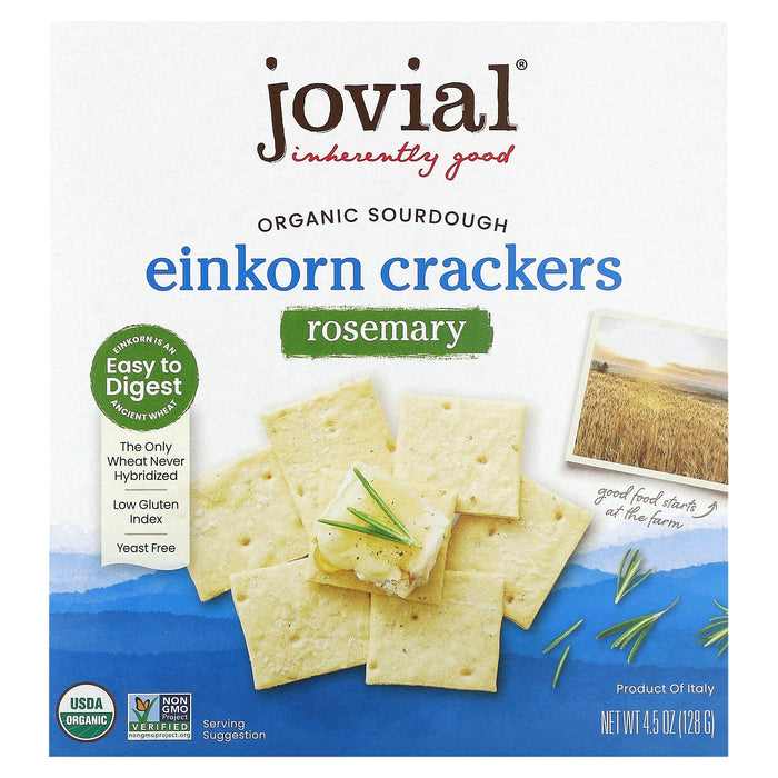 Jovial, Organic Sourdough Einkorn Crackers, Rosemary, 4.5 oz (128 g)