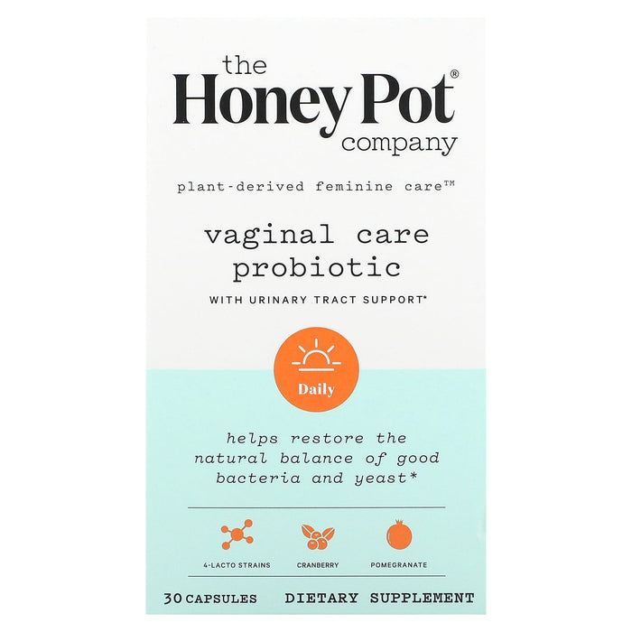 The Honey Pot Company, Vaginal Care Probiotic With Urinary Tract Support, 30 Capsules