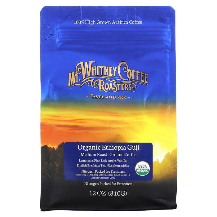 Mt. Whitney Coffee Roasters, Organic Ethiopia Guji, Ground Coffee, Medium Roast, 12 oz (340 g)