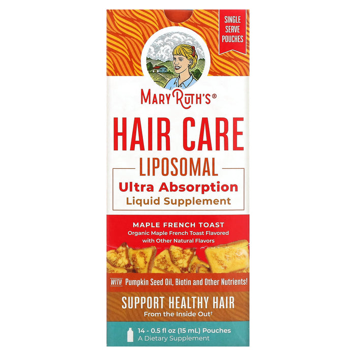 MaryRuth Organics, Hair Care Liposomal, Maple French Toast, 14 Pouches, 0.5 fl oz (15 ml) Each