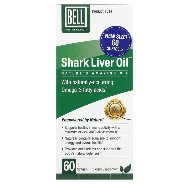 Bell Lifestyle, Shark Liver Oil, 60 Softgels