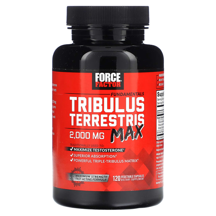 Force Factor, Fundamentals, Tribulus Terrestris Max, 500 mg, 120 Vegetable Capsules