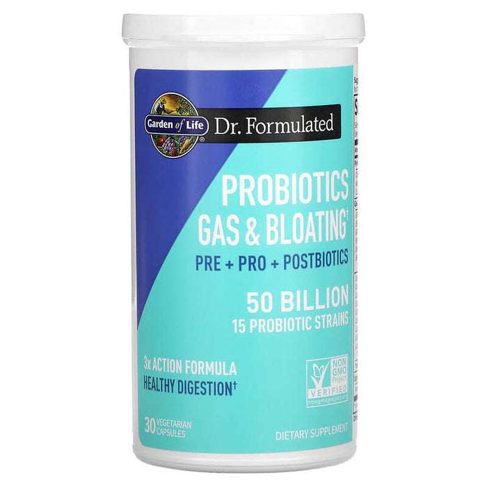 Garden of Life, Probiotics Gas & Bloating, 50 Billion, 30 Vegetarian Capsules