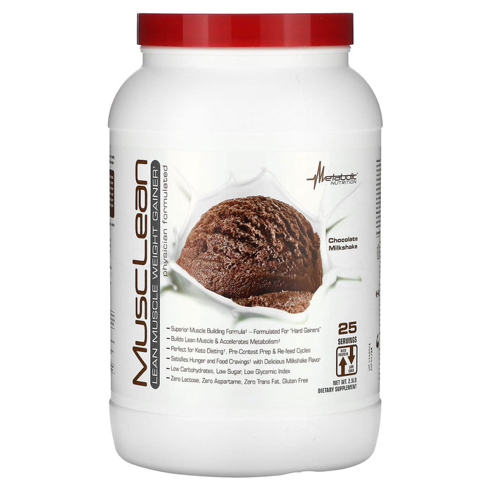 Metabolic Nutrition, MuscLean, Lean Muscle Weight Gainer, Chocolate Milkshake, 5 lbs