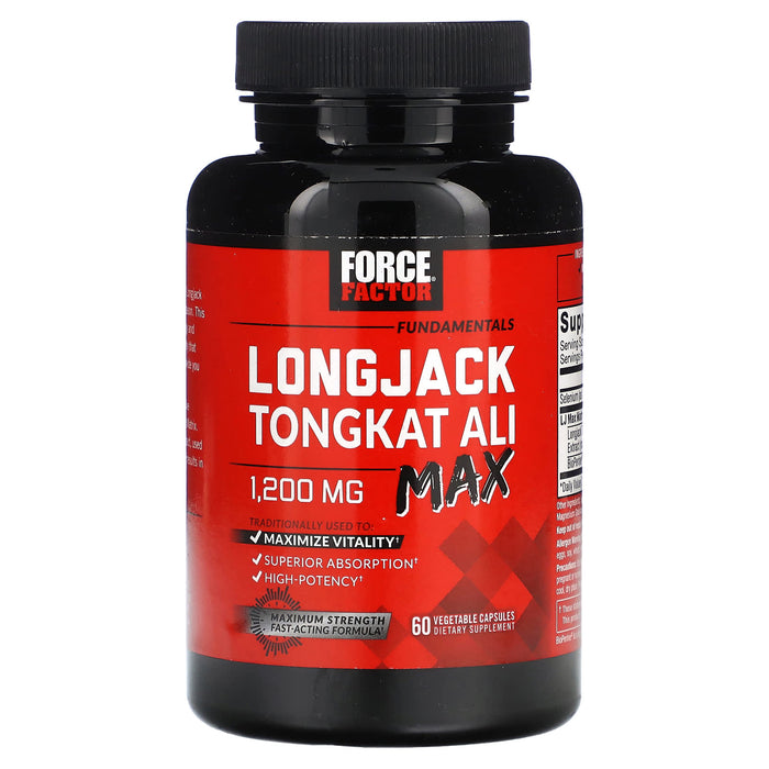 Force Factor, Fundamentals, LongJack Tongkat Ali Max, 1,200 mg, 60 Vegetable Capsules