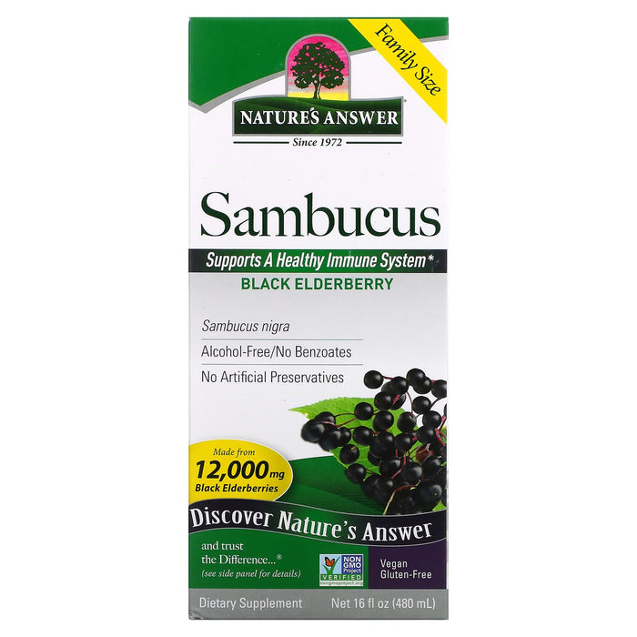 Nature's Answer, Sambucus, Black ElderBerry, 12,000 mg, 4 fl oz (120 ml)