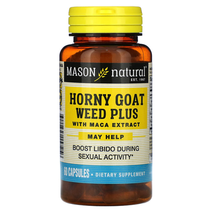 Mason Natural, Horny Goat Weed Plus, With Maca Extract, 60 Capsules