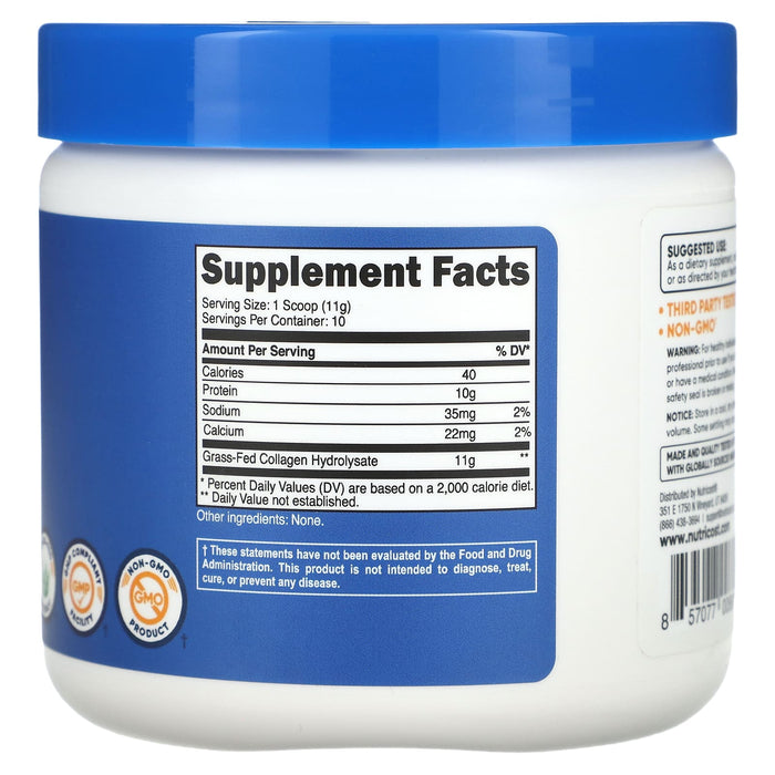 Nutricost, Grass-Fed Collagen, Unflavored, 4 oz (113 g)