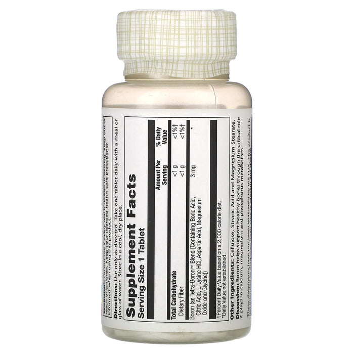Solaray, Tetra-Boron, 3 mg, 100 Tablets