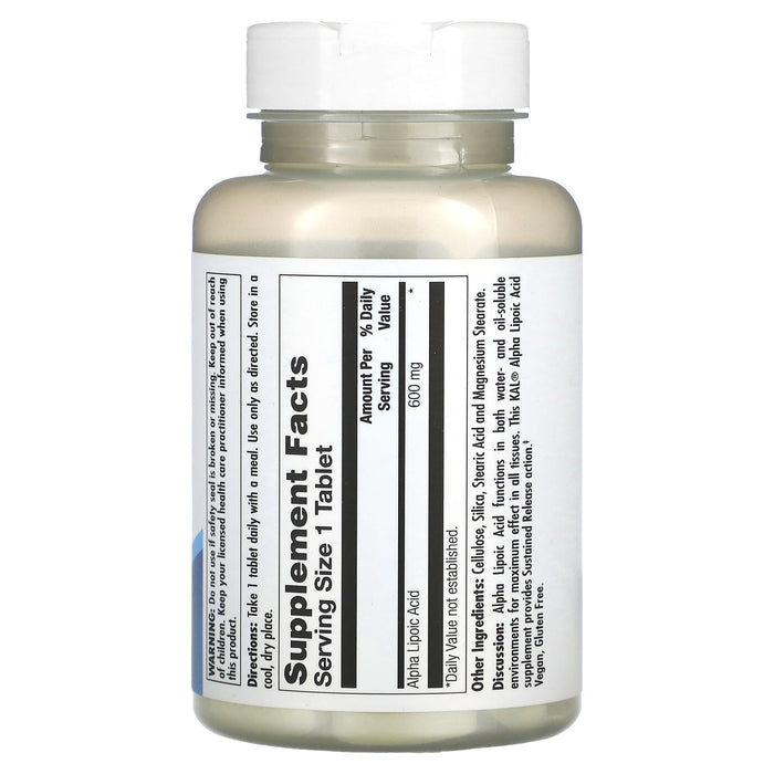KAL, Alpha Lipoic Acid, 600 mg, 60 Tablets
