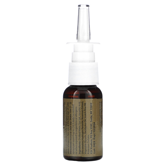 Greensations, Sinus Plumber, Hydrogen Peroxide, Nasal Hygiene Mist, 1 fl oz (30 ml)