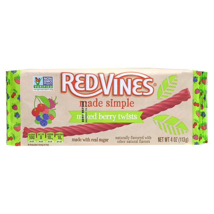 Red Vines, Licorice Tray, Made Simple, Blueberry Pomegranate Twist, 4 oz (113 g)