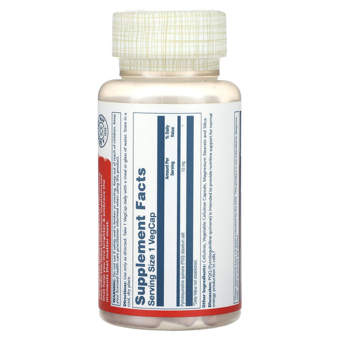 Solaray, PQQ, Pyrroloquinoline, 10 mg, 30 VegCaps