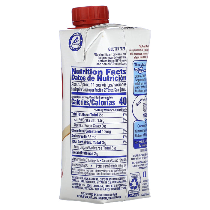 Carnation Milk, Lactose-Free Evaporated Milk, 11 fl oz (325 ml)