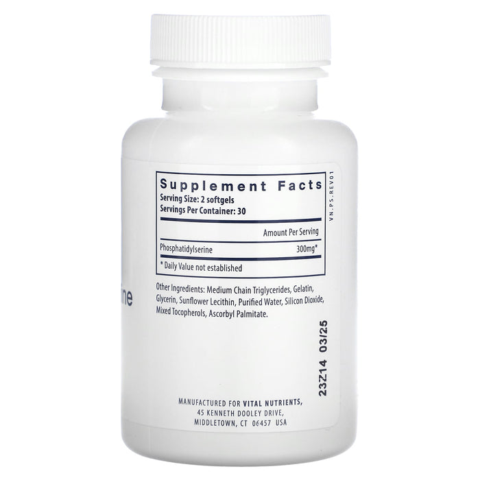 Vital Nutrients, Phosphatidylserine, 60 Softgels