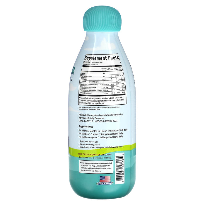 Ageless Foundation Laboratories, Liquid Calcium with Magnesium & Vitamin D3, 16 fl oz (474 ml)