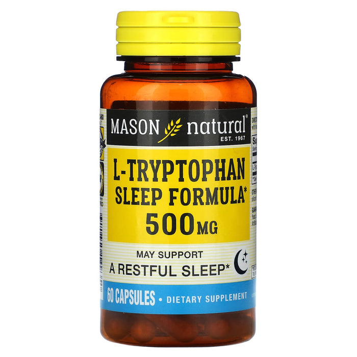 Mason Natural, L-Tryptophan Sleep Formula, 500 mg, 60 Capsules
