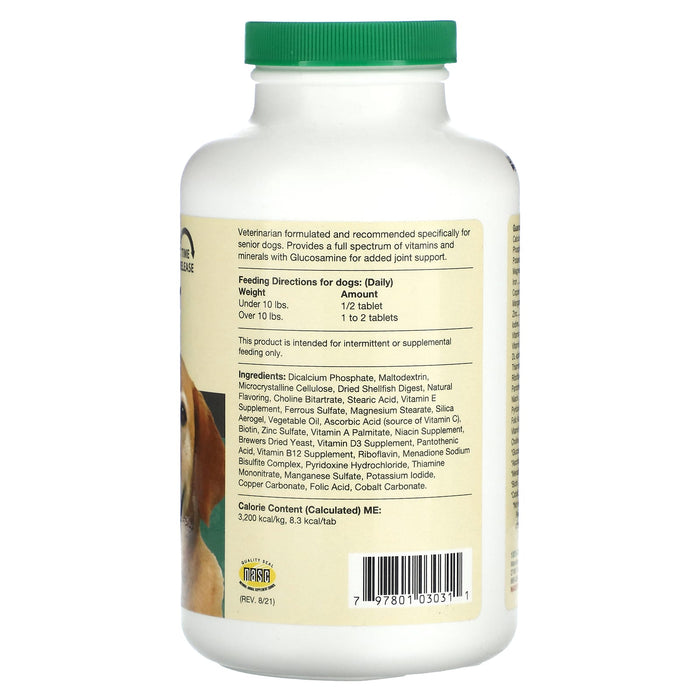 NaturVet, VitaPet Senior, Daily Vitamins Plus Glucosamine, For Dogs, 180 Chewable Tabs 1 lb (468 g)