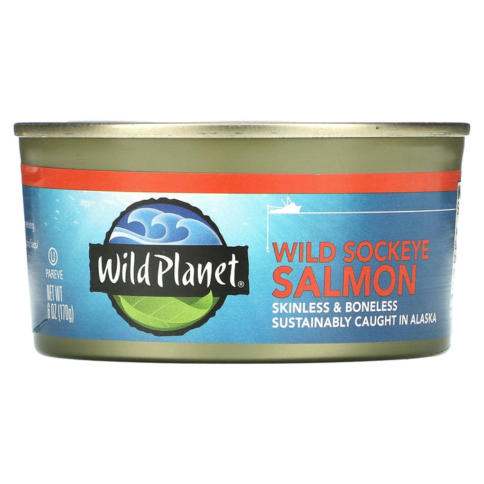 Wild Planet, Wild Sockeye Salmon, No Salt Added, 6 oz (170 g)