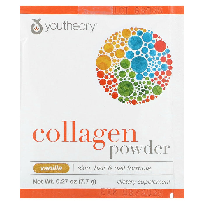Youtheory, Collagen Powder, Vanilla, 21 Packets, 0.27 oz (7.7 g) Each